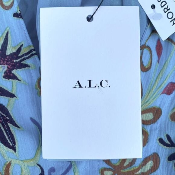 NWT New! A.L.C. 100% Silk Courtney Floral Dress in Blue Grotto Multi. Size 2. - Picture 10 of 13